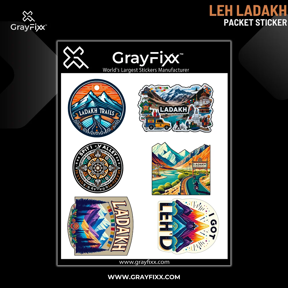 Leh Ladakh Packer Sticker For Anywhere | Printed In Premium Gloss Vinyl With FPF(Fade Protection Film), Water Proof, Precut Sticker, Size 2.0 Inches